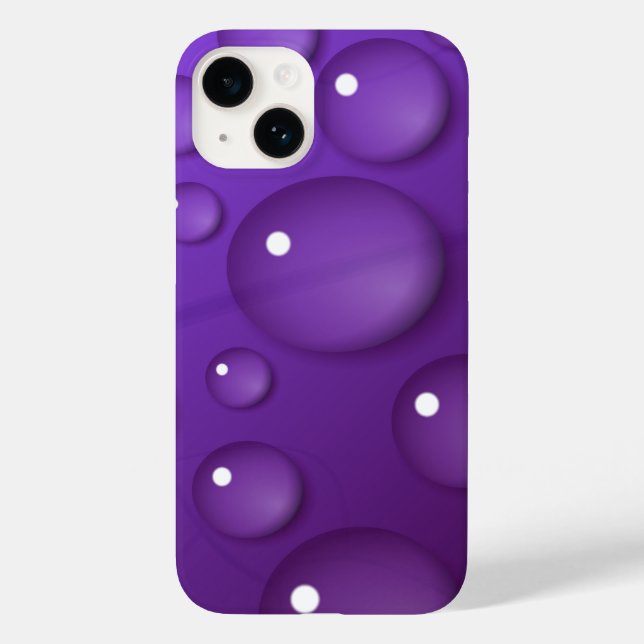 Purple Water Drop Pattern Case-Mate iPhone Case (Back)