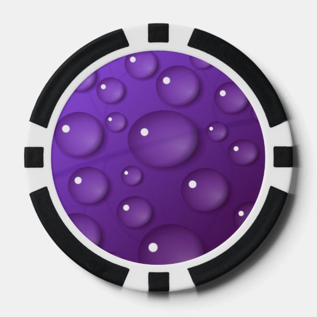 Purple Water Drop Pattern Poker Chips (Front)