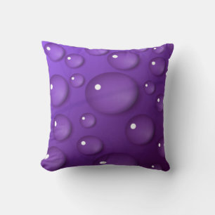 Purple Water Drop Pattern Throw Pillow