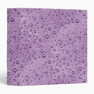 Purple water droplets 3 ring binder
