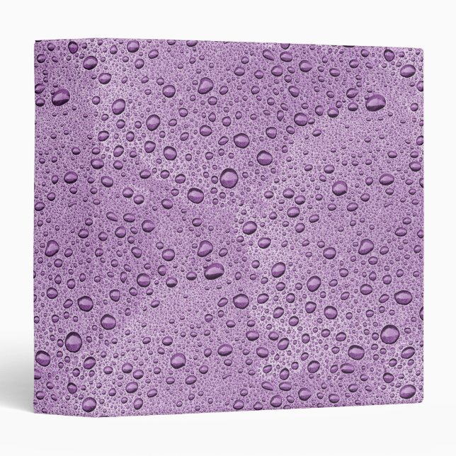 Purple water droplets 3 ring binder (Front/Spine)