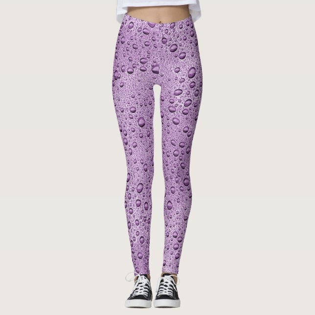 Purple water droplets leggings (Front)