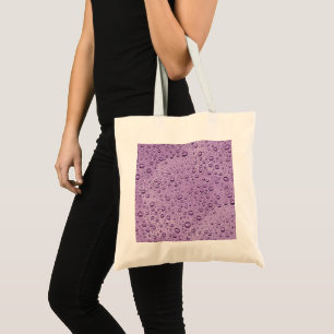 Purple water droplets tote bag