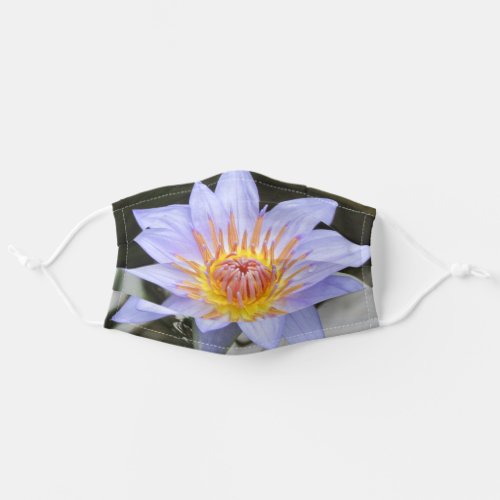 Purple Water Lilly  Floral Adult Cloth Face Mask