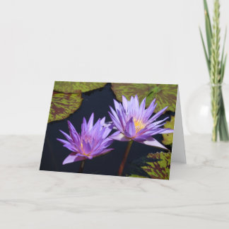 Purple Water Lily Duet Card