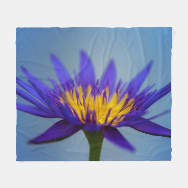 Purple Water Lily Fleece Blanket (Front (Horizontal))