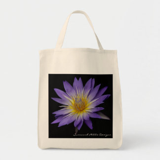 Purple Water Lily Grocery Tote