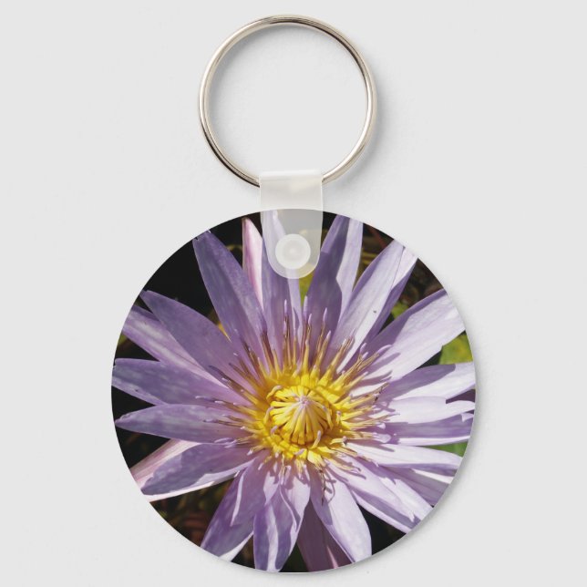 Purple Water Lily Keychain (Front)