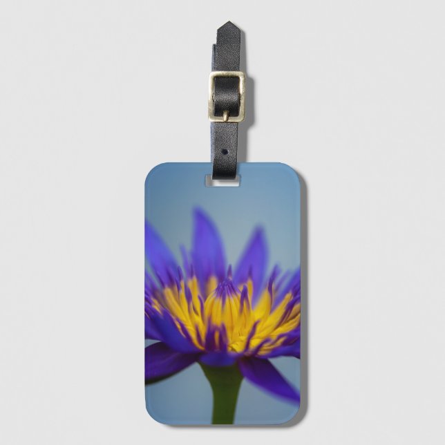 Purple Water Lily Luggage Tag (Front Vertical)