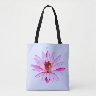 Purple Water Lily Periwinkle Shoulder Tote Bag