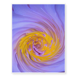 Purple Water Lily Twirl Design Temporary Tattoos