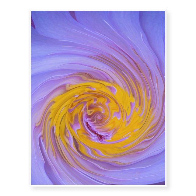 Purple Water Lily Twirl Design Temporary Tattoos (Front)