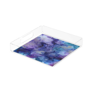 Purple watercolor acrylic tray