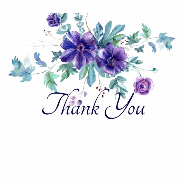 Purple watercolor anemone flowers custom cutout (Front)