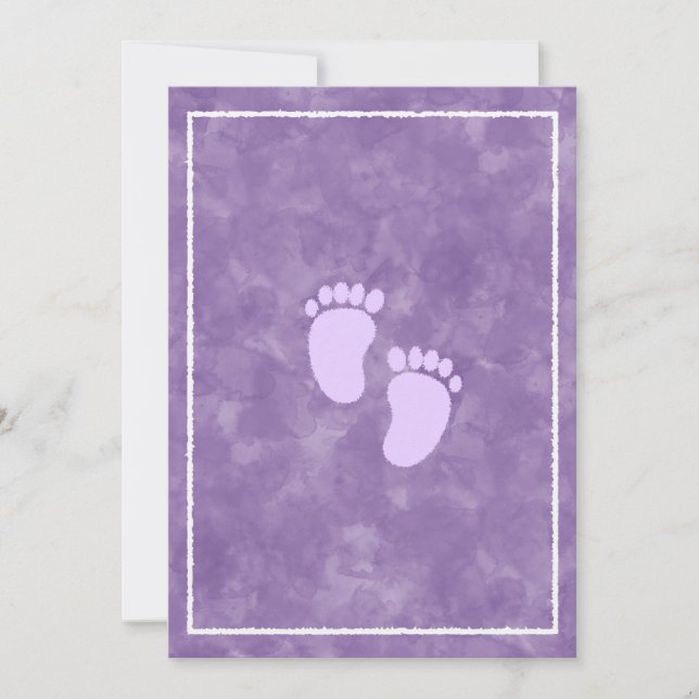 Purple Watercolor Baby Shower Rectangle Template  (Front)