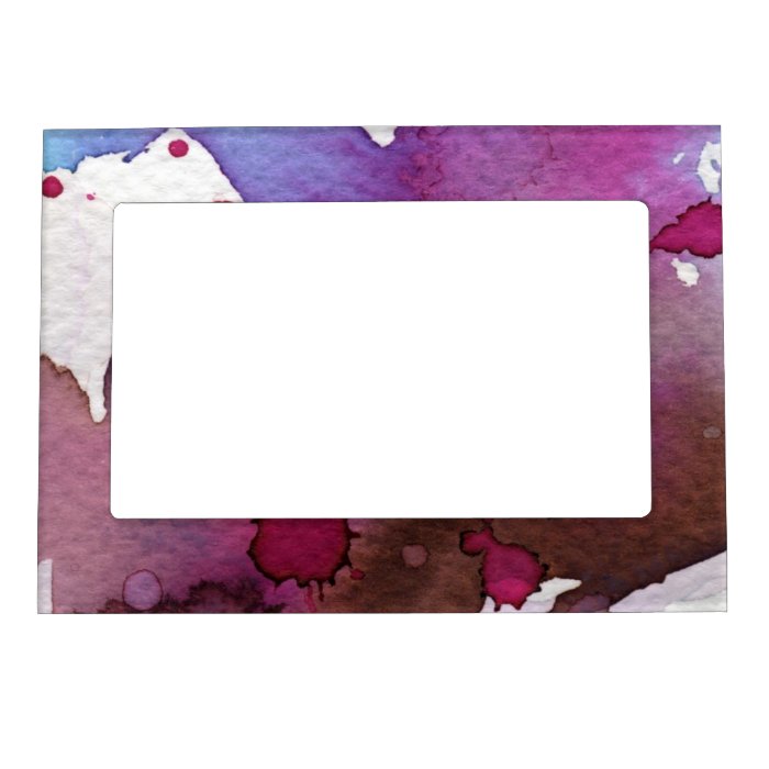 Purple Watercolor Background Magnetic Picture Frames