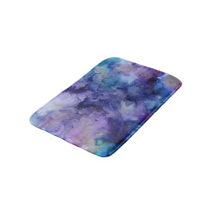 Purple watercolor bath mat