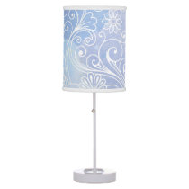 Purple watercolor bedroom decor, girl baby nursery table lamp