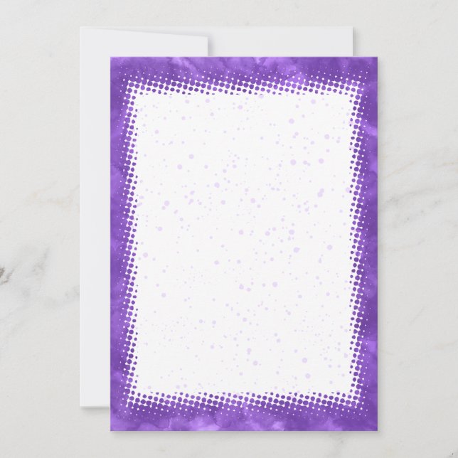 Purple Watercolor Border Blank Custom Text  Invitation (Front)