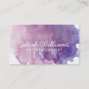 Purple Watercolor Business Card