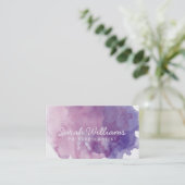 Purple Watercolor Business Card (Standing Front)