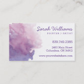 Purple Watercolor Business Card (Back)