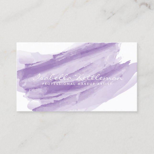 Purple Watercolor Business Card (Front)