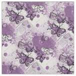 Purple Watercolor Butterflies Pattern Girly Cute Fabric