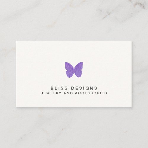 Purple Watercolor Butterfly Logo Simple Business Card