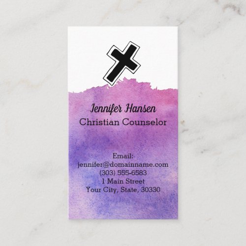 Purple Watercolor card _ Pastor church ministry