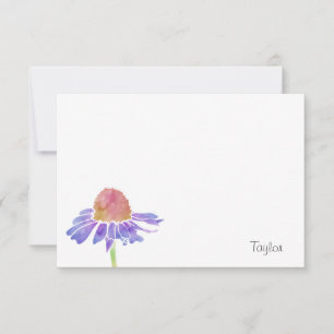 Purple Watercolor Coneflower Note Card