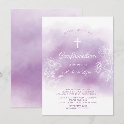 Purple Watercolor Confirmation