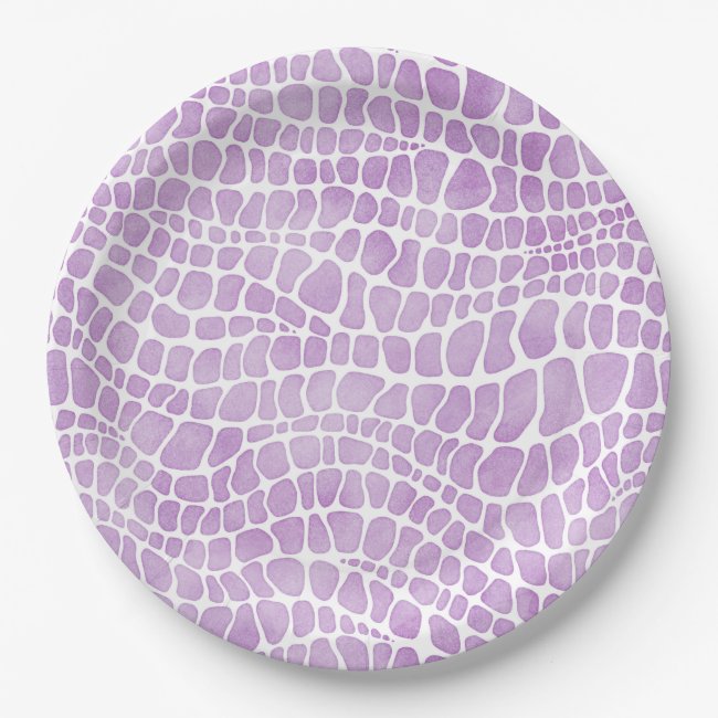 Purple Watercolor Crocodile Skin Pattern