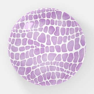 Purple Watercolor Crocodile Skin Pattern Paperweight