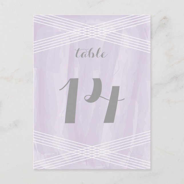 Purple Watercolor Deco Table Number (Front)