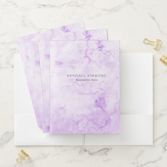 Purple Watercolor Elegant Pocket Folder (In Situ)