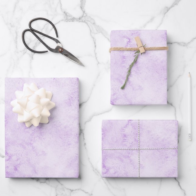 Purple Watercolor Elegant Wrapping Paper Sheets (Front)