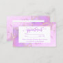 Purple Watercolor Fashion Modern Appointment Business Card