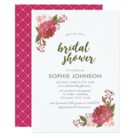 Purple Watercolor Floral Bridal Shower Invitation