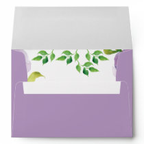 Purple watercolor floral envelope