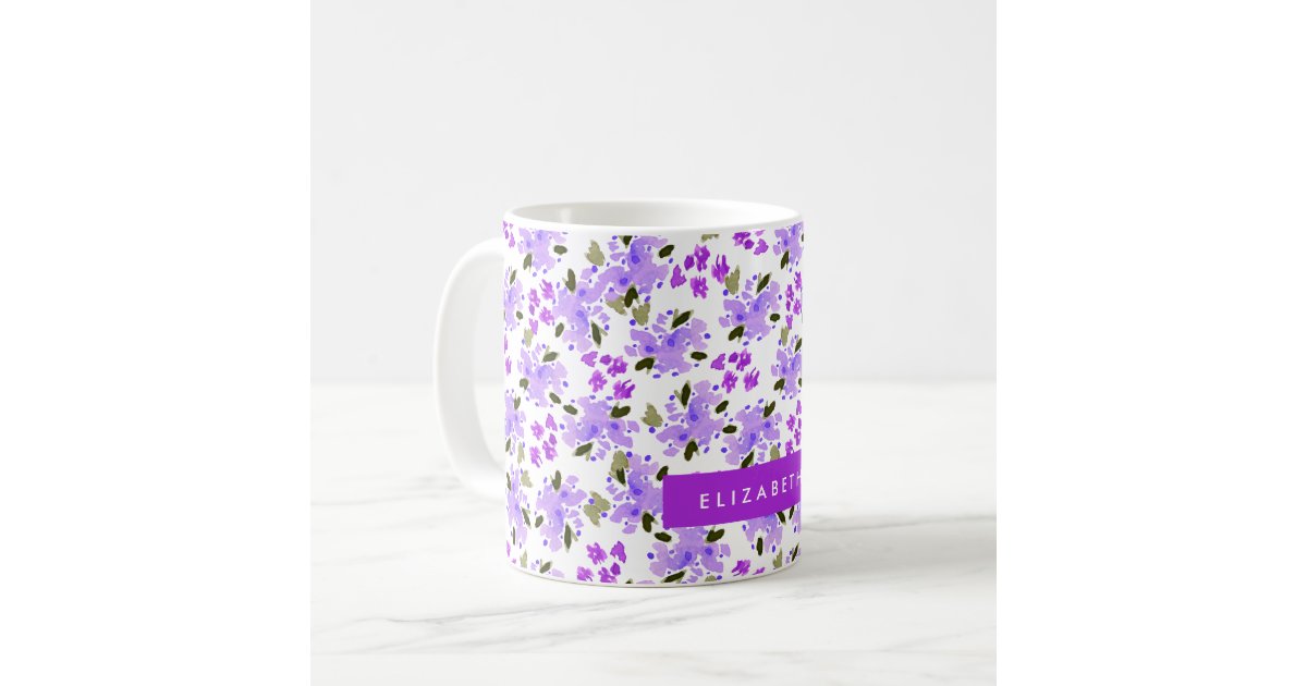 Lavender Coffee Mugs, Lavender Watercolor Cup