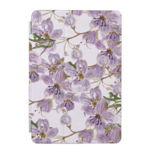 Purple Watercolor Floral iPad Case 