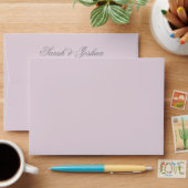 Purple Watercolor Floral liner wedding Envelope (Desk)