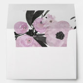 Purple Watercolor Floral liner wedding Envelope (Back (Bottom))