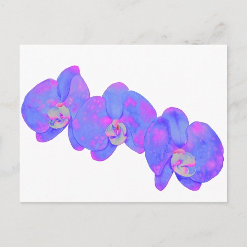 Purple watercolor floral Orchid painting Postcard