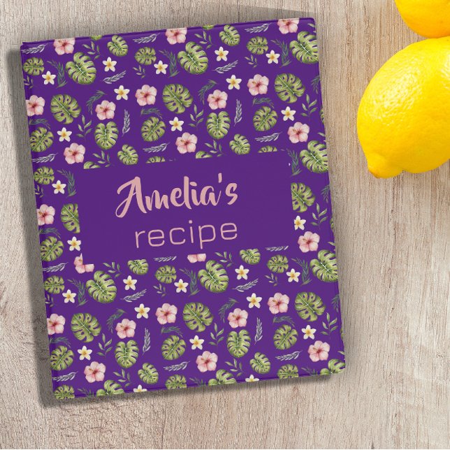 Purple watercolor floral pattern  mini binder (Creator Uploaded)