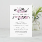 Purple Watercolor Floral Spring Bridal Shower Invitation (Standing Front)