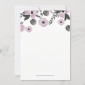 Purple Watercolor Floral Spring Bridal Shower Invitation (Back)
