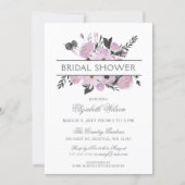Purple Watercolor Floral Spring Bridal Shower Invitation (Front)