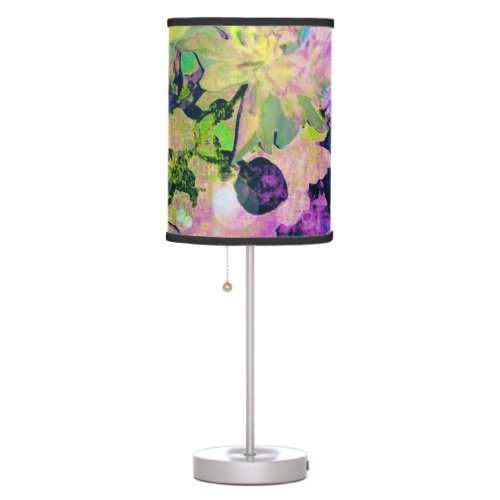 Purple Watercolor Floral Table Lamp